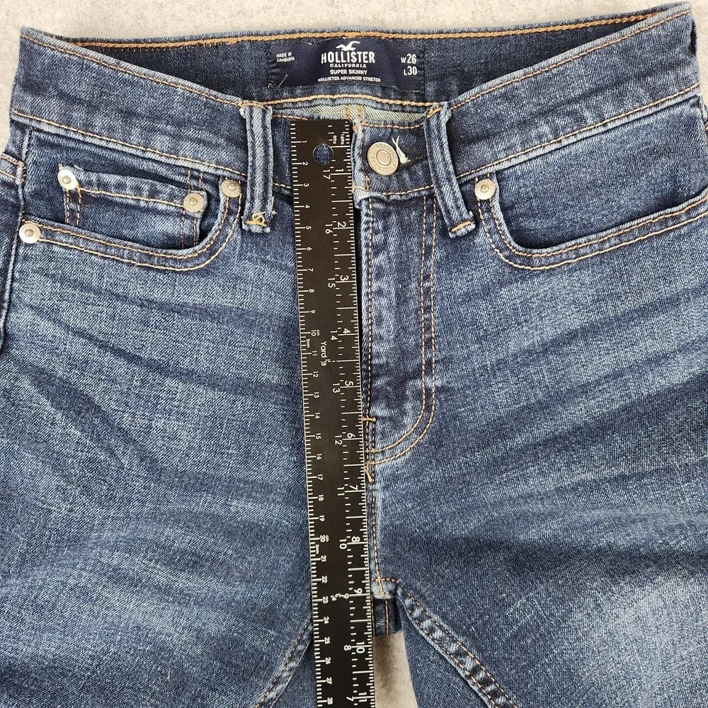 Hollister Super Skinny Stretchy Jeans Women's‎ Size W26 L29 Actual Dark Wash 10s